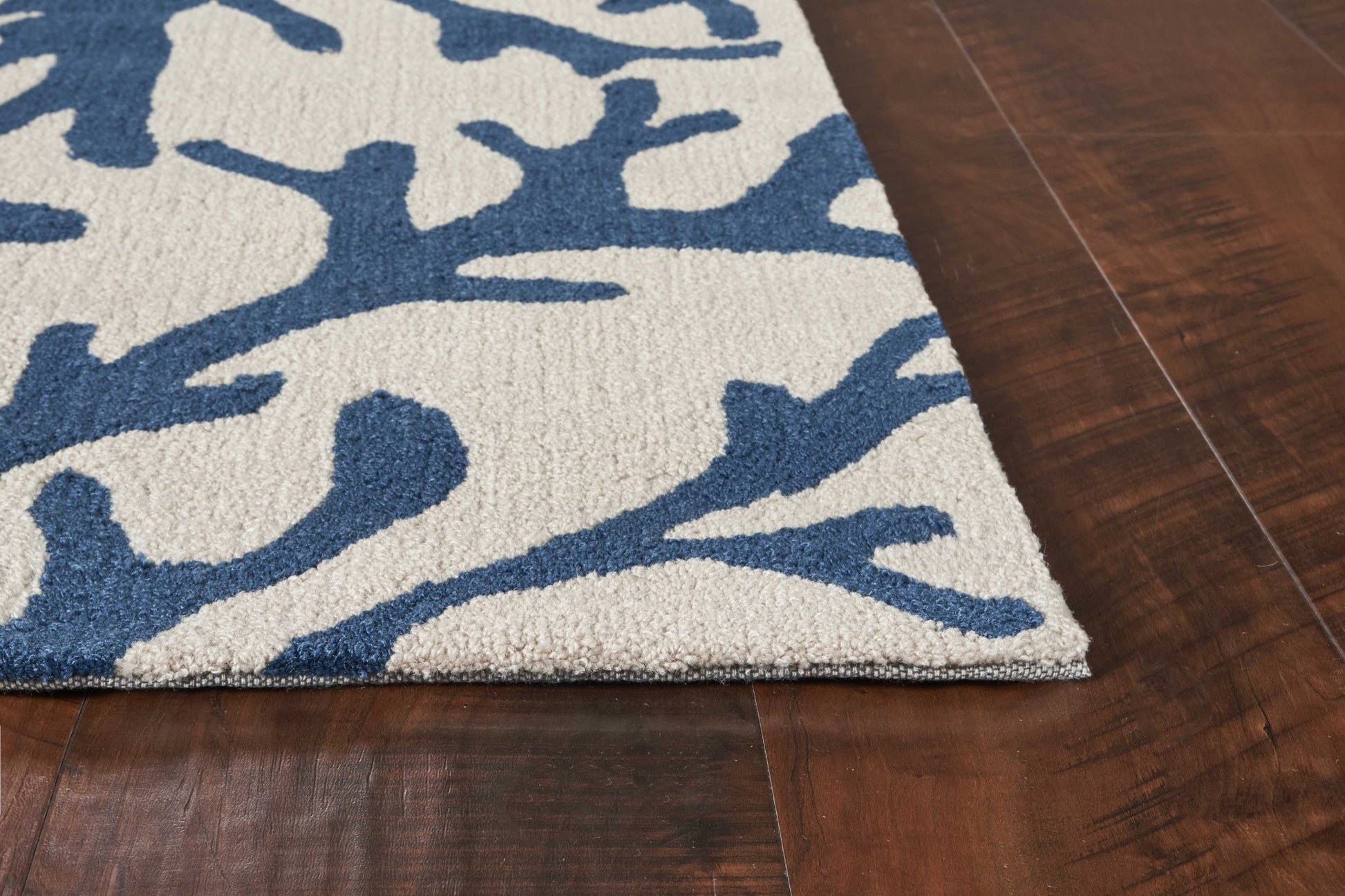 3' x 5' Ivory or Blue Coral Area Rug-4