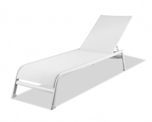 Set of 2 White Aluminum Chaise Lounges-0
