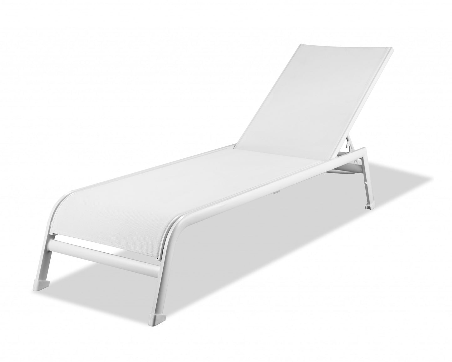 Set of 2 White Aluminum Chaise Lounges-0
