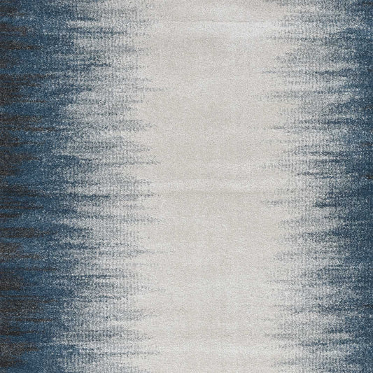 5' x 8' Ivory or Blue Gradient Bordered Indoor Area Rug-0