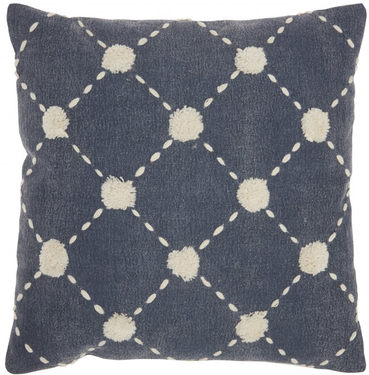 Glamorous Handcrafted Navy Accent Throw Pillow-0