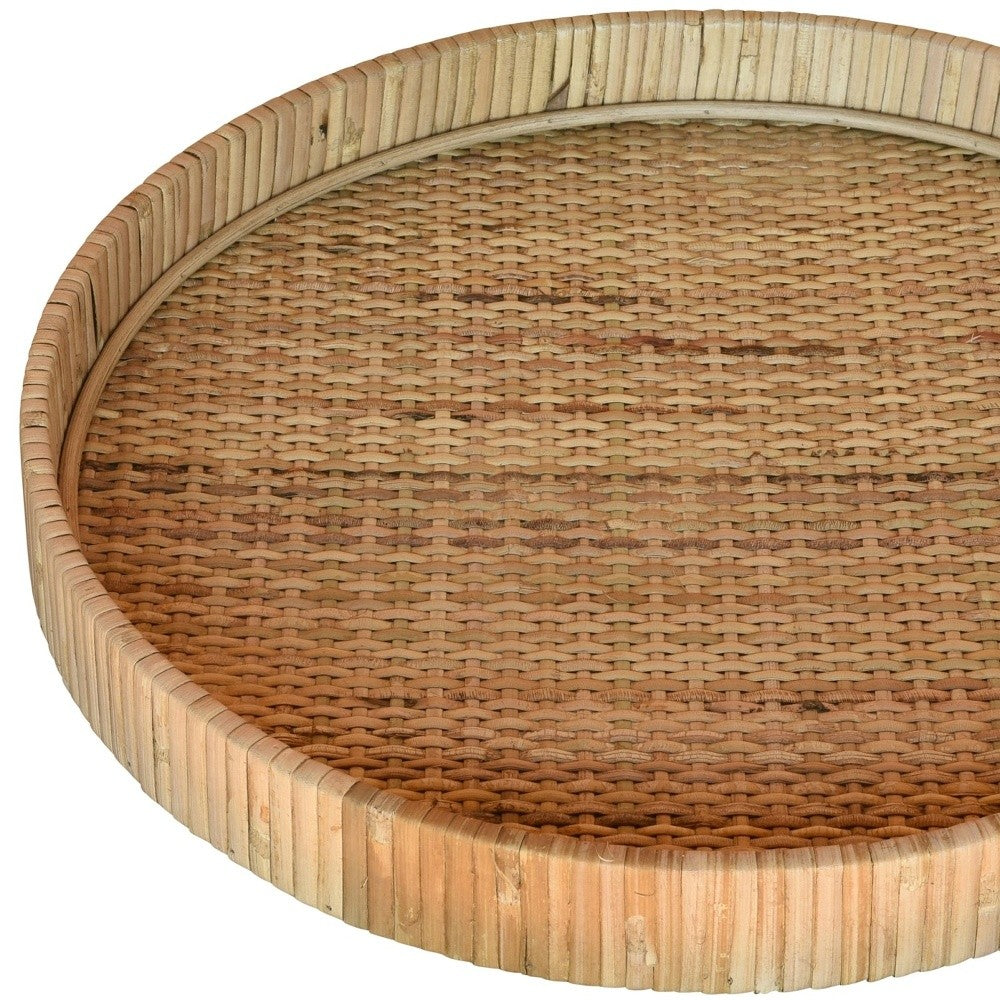Jumbo Braided Bamboo Round Tray-2