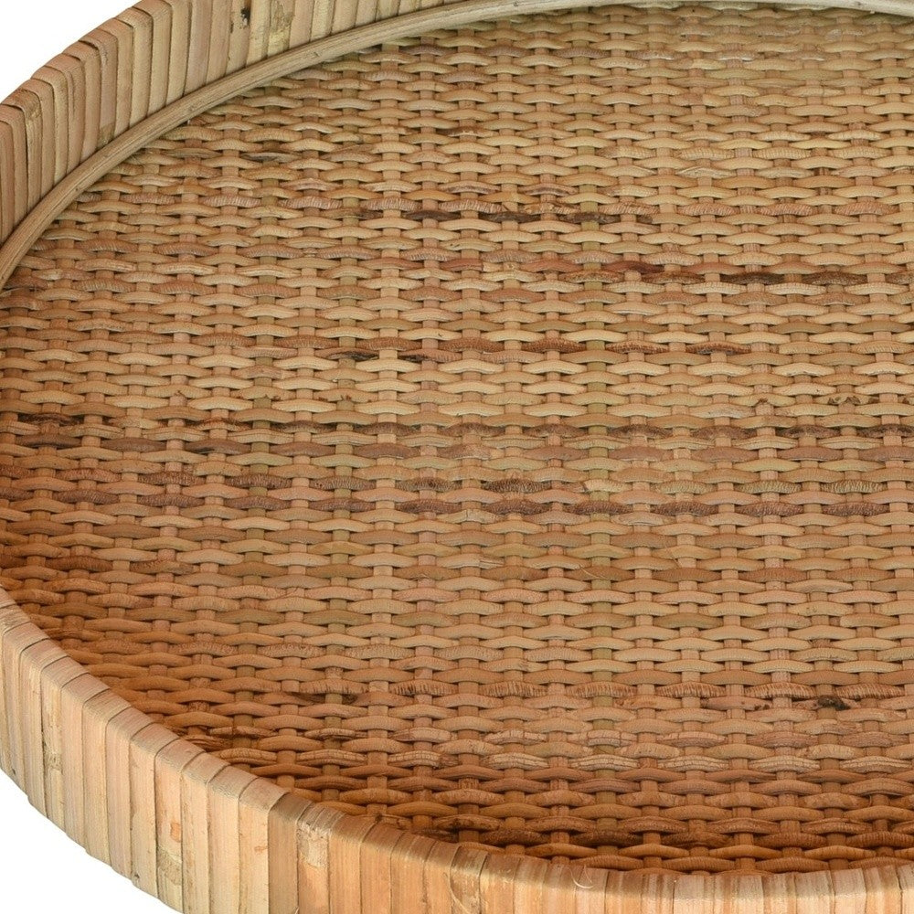 Jumbo Braided Bamboo Round Tray-3