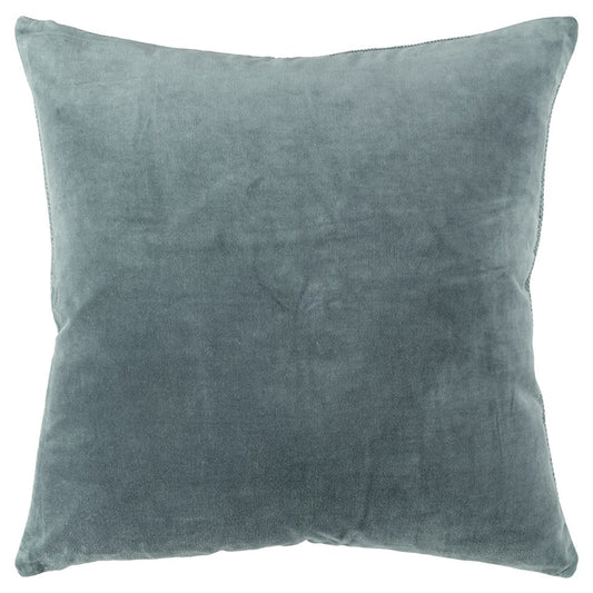 Teal Solid Reversible Cotton Velvet Throw Pillow-0