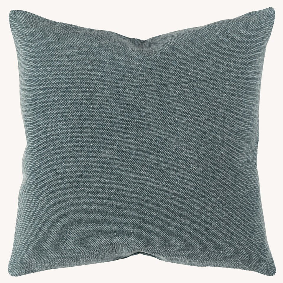 Teal Solid Reversible Cotton Velvet Throw Pillow-4