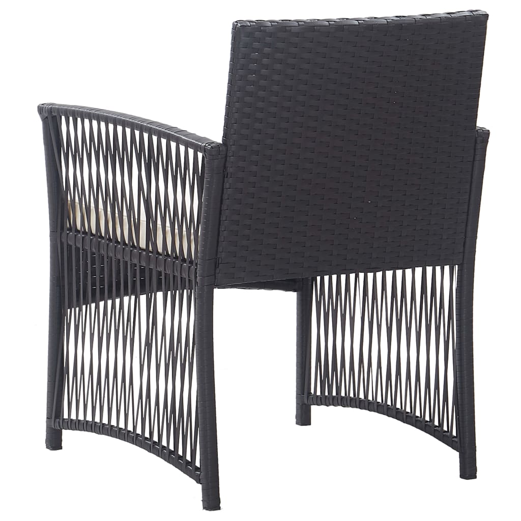 vidaXL Patio Chairs 2 Pcs Outdoor Patio Dining Chair with Cushions Poly Rattan-7