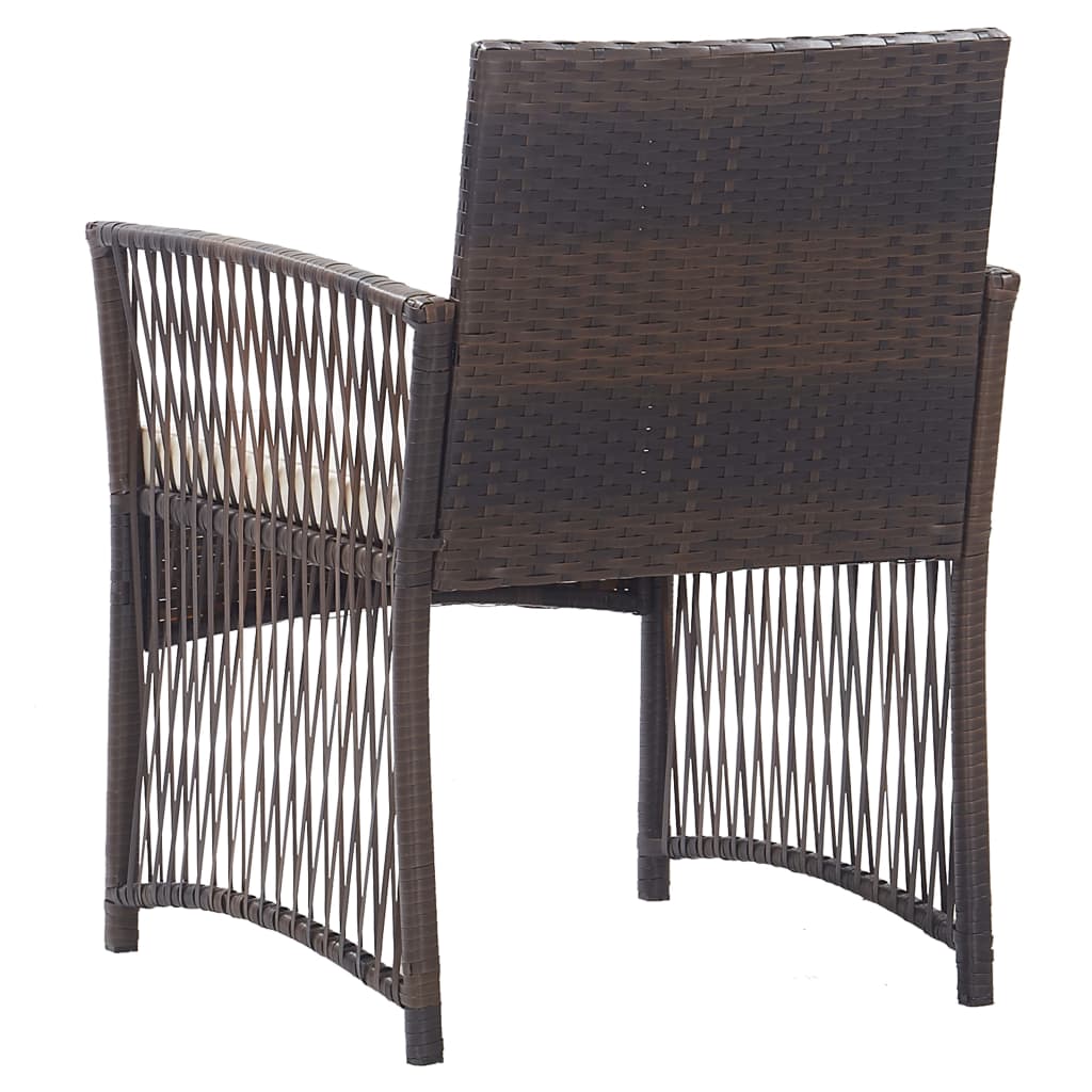 vidaXL Patio Chairs 2 Pcs Outdoor Patio Dining Chair with Cushions Poly Rattan-22