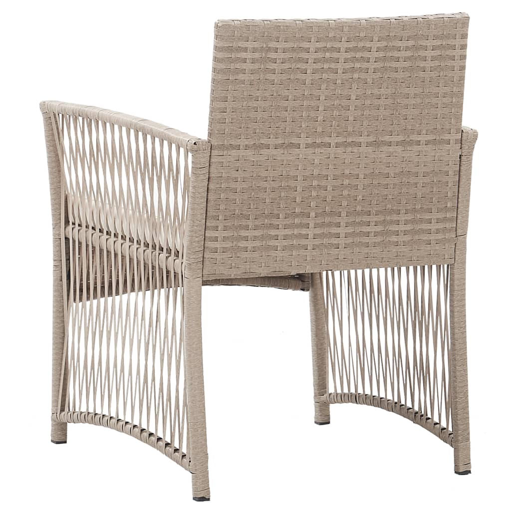 vidaXL Patio Chairs 2 Pcs Outdoor Patio Dining Chair with Cushions Poly Rattan-20