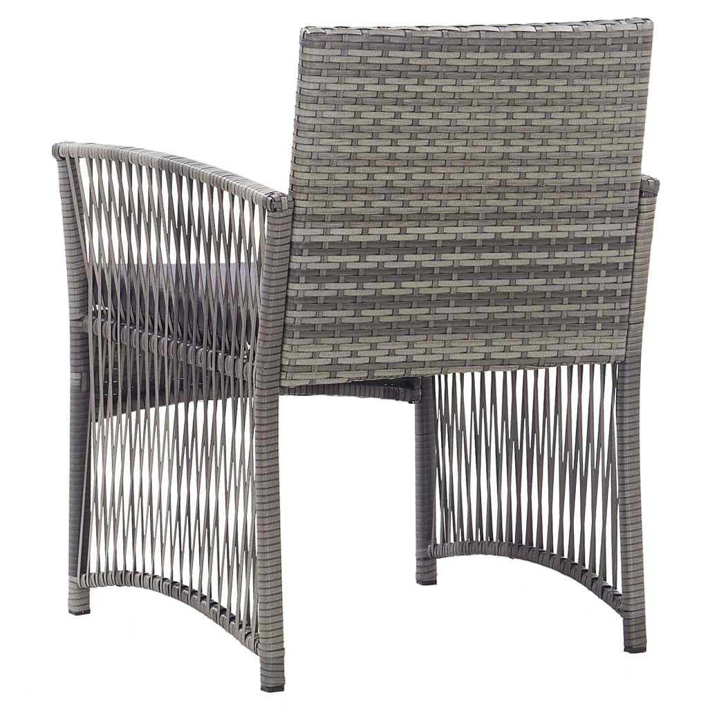 vidaXL Patio Chairs 2 Pcs Outdoor Patio Dining Chair with Cushions Poly Rattan-5