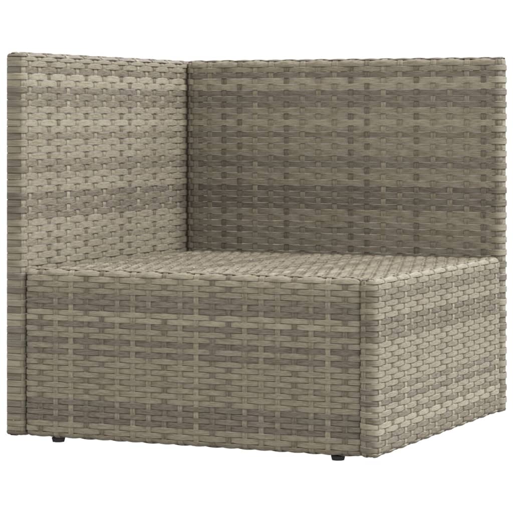 vidaXL Patio Furniture Set Patio Lounge Set with Cushions Gray Poly Rattan-22