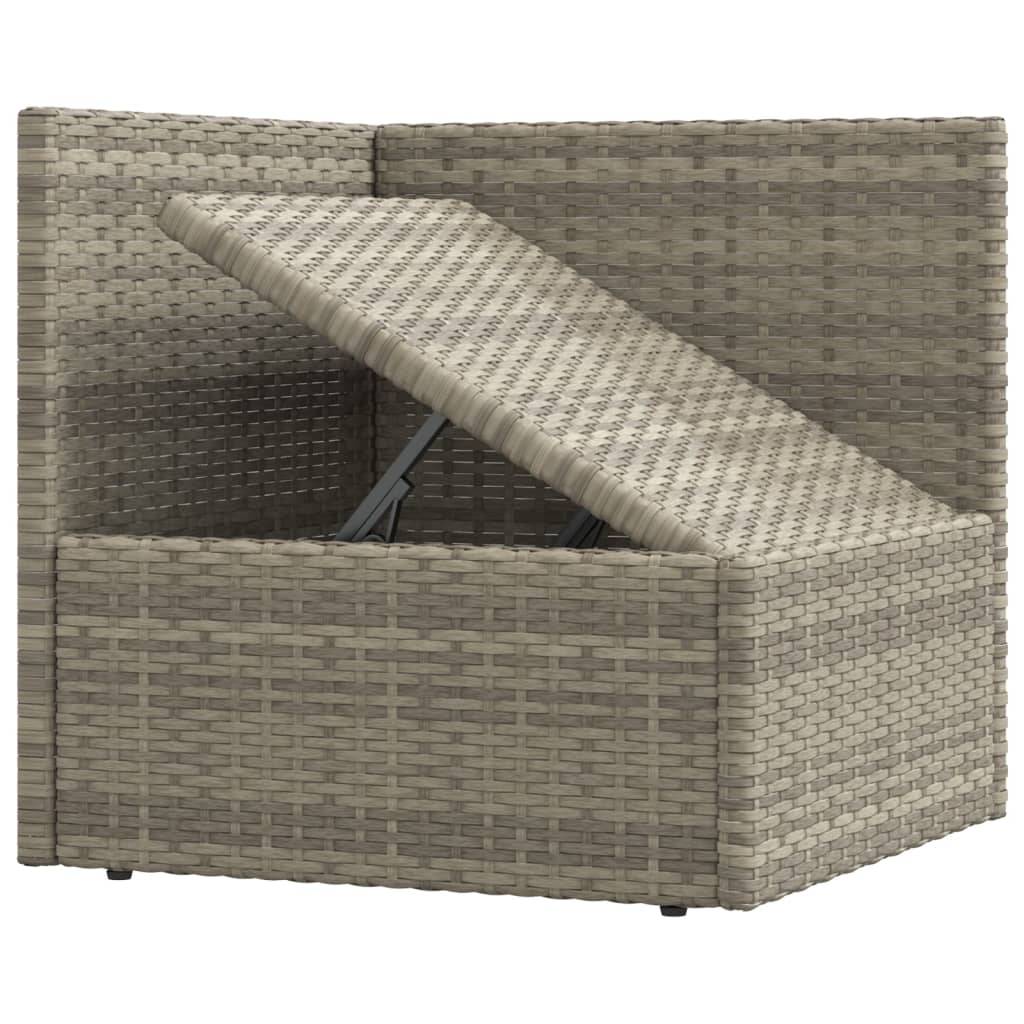 vidaXL Patio Furniture Set Patio Lounge Set with Cushions Gray Poly Rattan-25