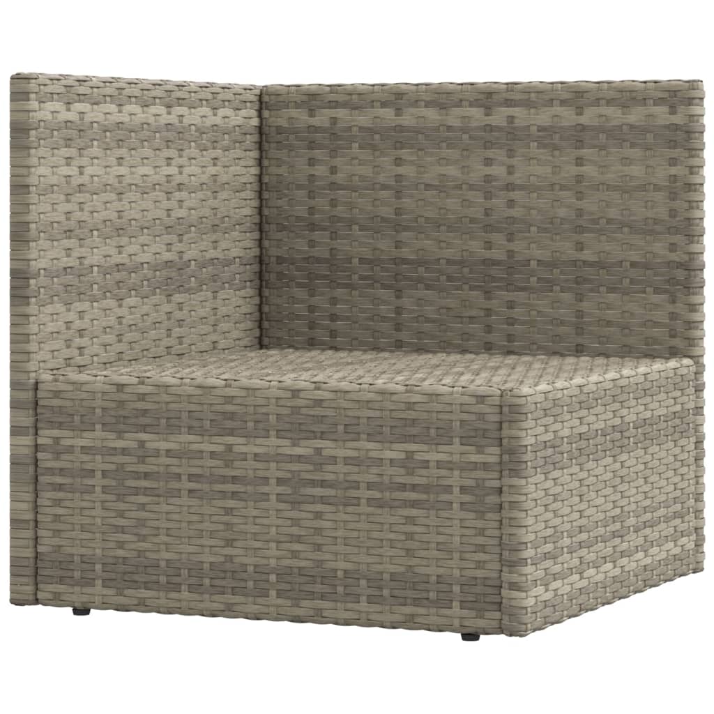 vidaXL Patio Furniture Set Patio Lounge Set with Cushions Gray Poly Rattan-23