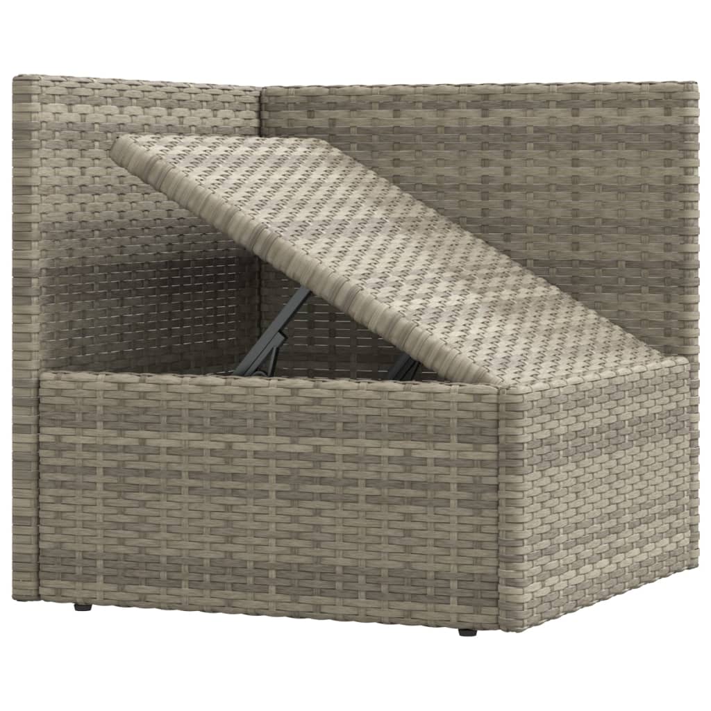 vidaXL Patio Furniture Set Patio Lounge Set with Cushions Gray Poly Rattan-26