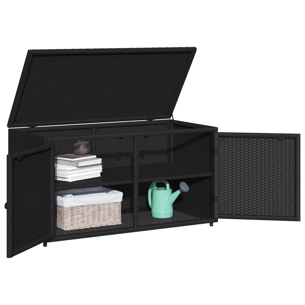 vidaXL Patio Storage Cabinet Beige 43.3"x21.7"x23.8" Poly Rattan-22