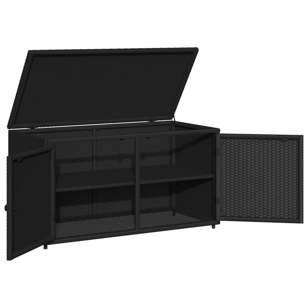 vidaXL Patio Storage Cabinet Beige 43.3"x21.7"x23.8" Poly Rattan-26