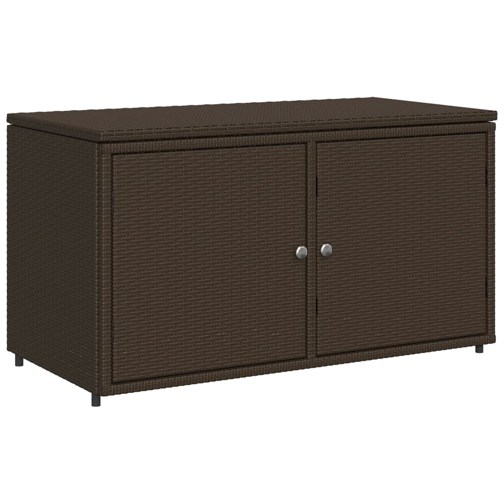 vidaXL Patio Storage Cabinet Beige 43.3"x21.7"x23.8" Poly Rattan-36