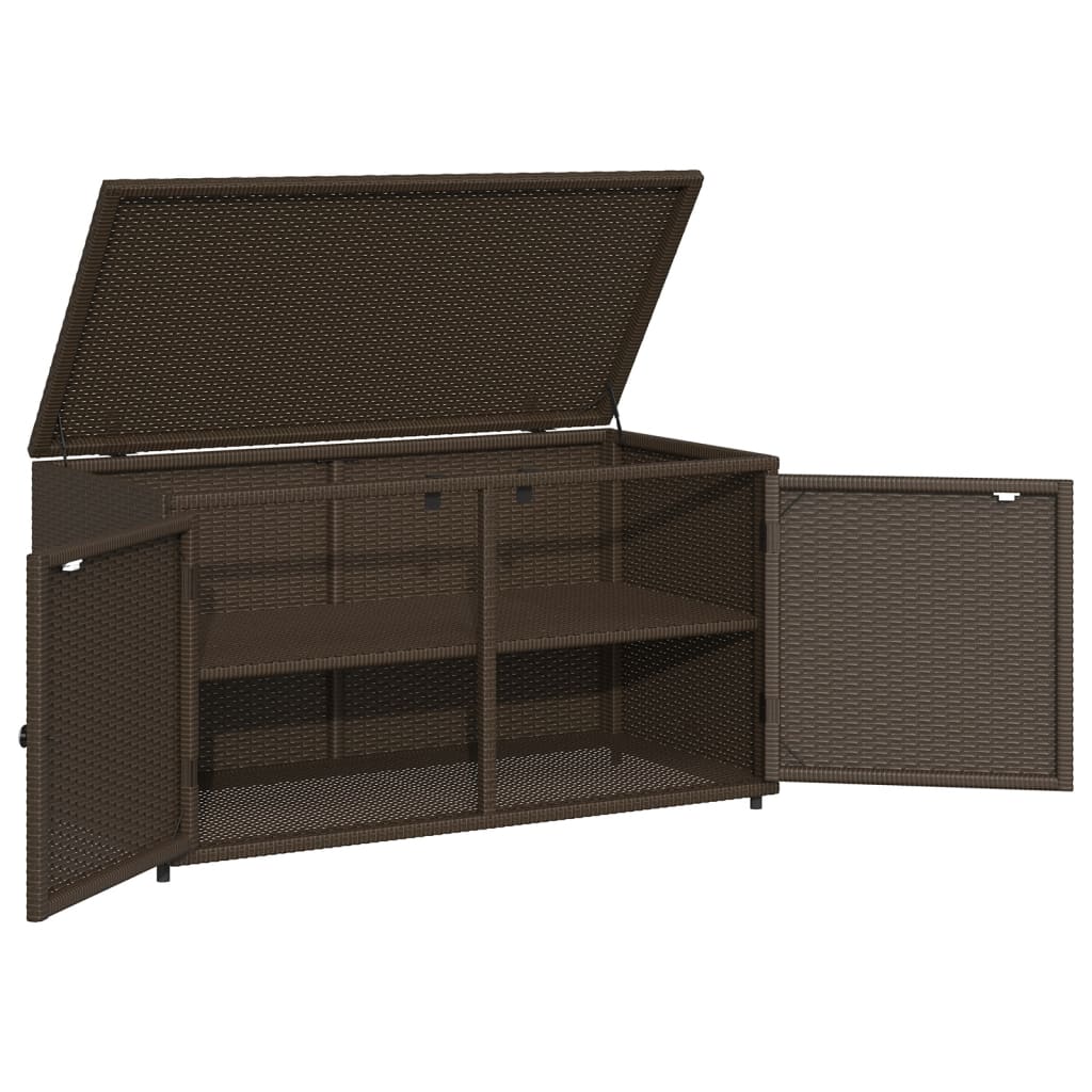 vidaXL Patio Storage Cabinet Beige 43.3"x21.7"x23.8" Poly Rattan-21