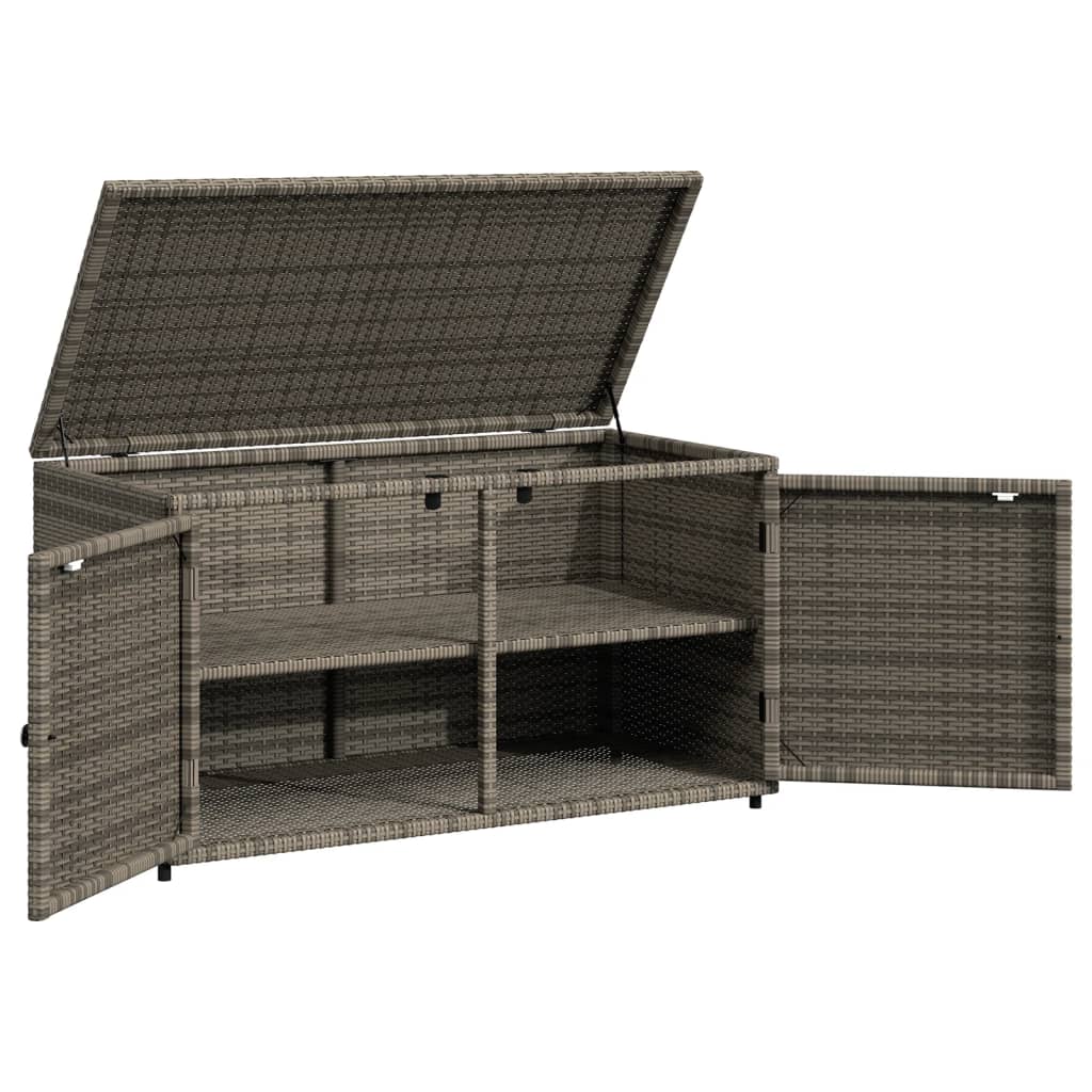 vidaXL Patio Storage Cabinet Beige 43.3"x21.7"x23.8" Poly Rattan-15