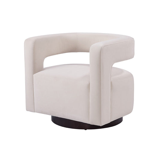 Santa Barbara Swivel Chair in Ivory Velvet Performance Fabric