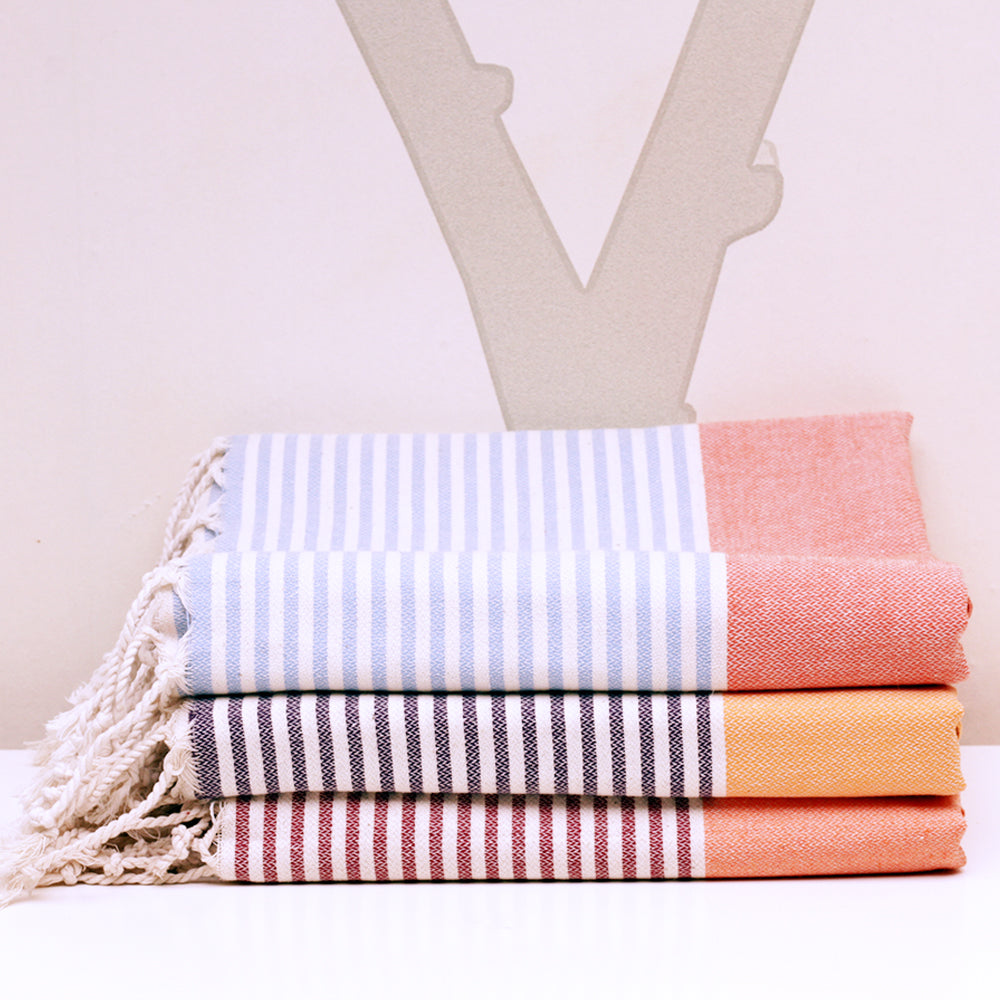 Multi Color Striped  Turkish Towel-1