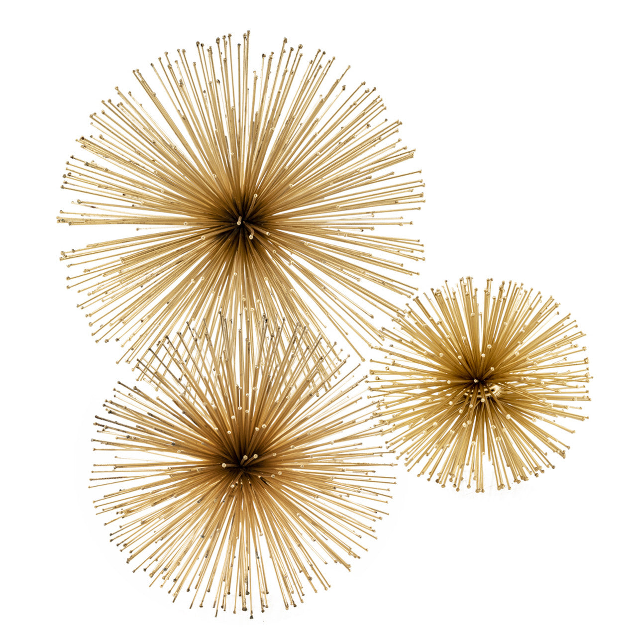6" X 6" X 6" Gold Iron Urchin Small Sphere-2