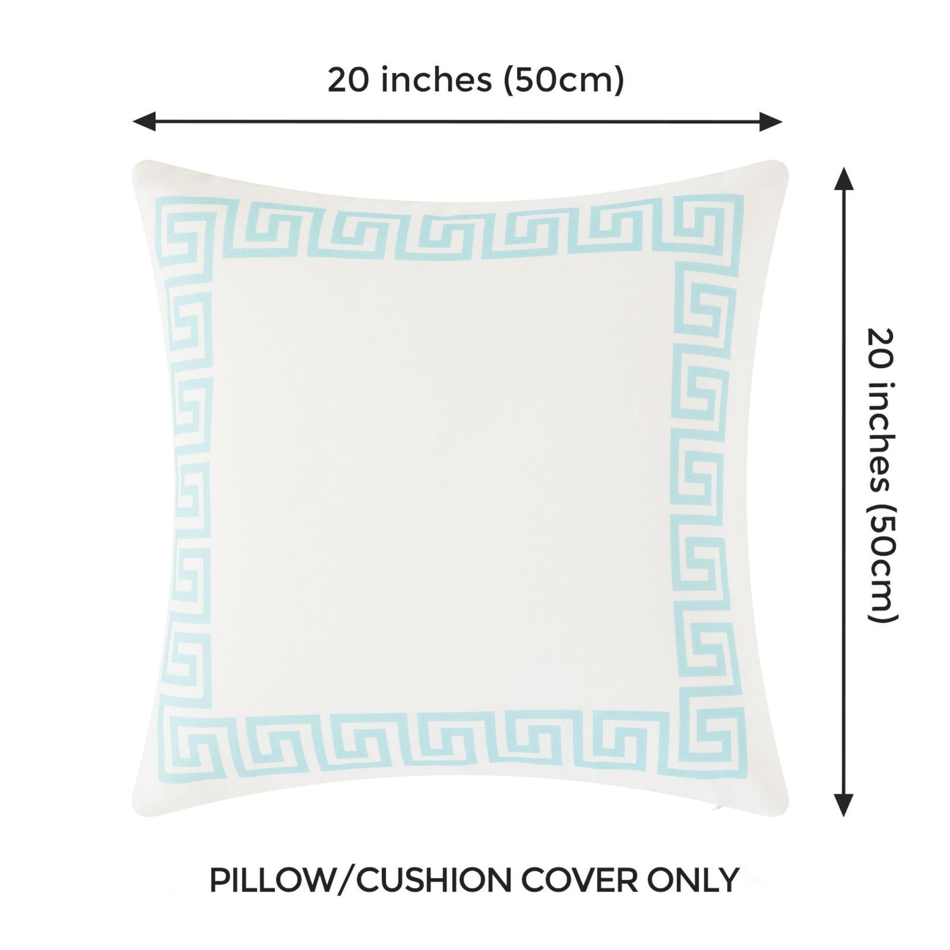 Coastal Indoor Outdoor Pillow Cover, Juno, Greek Key, Green, 20"x20"-6