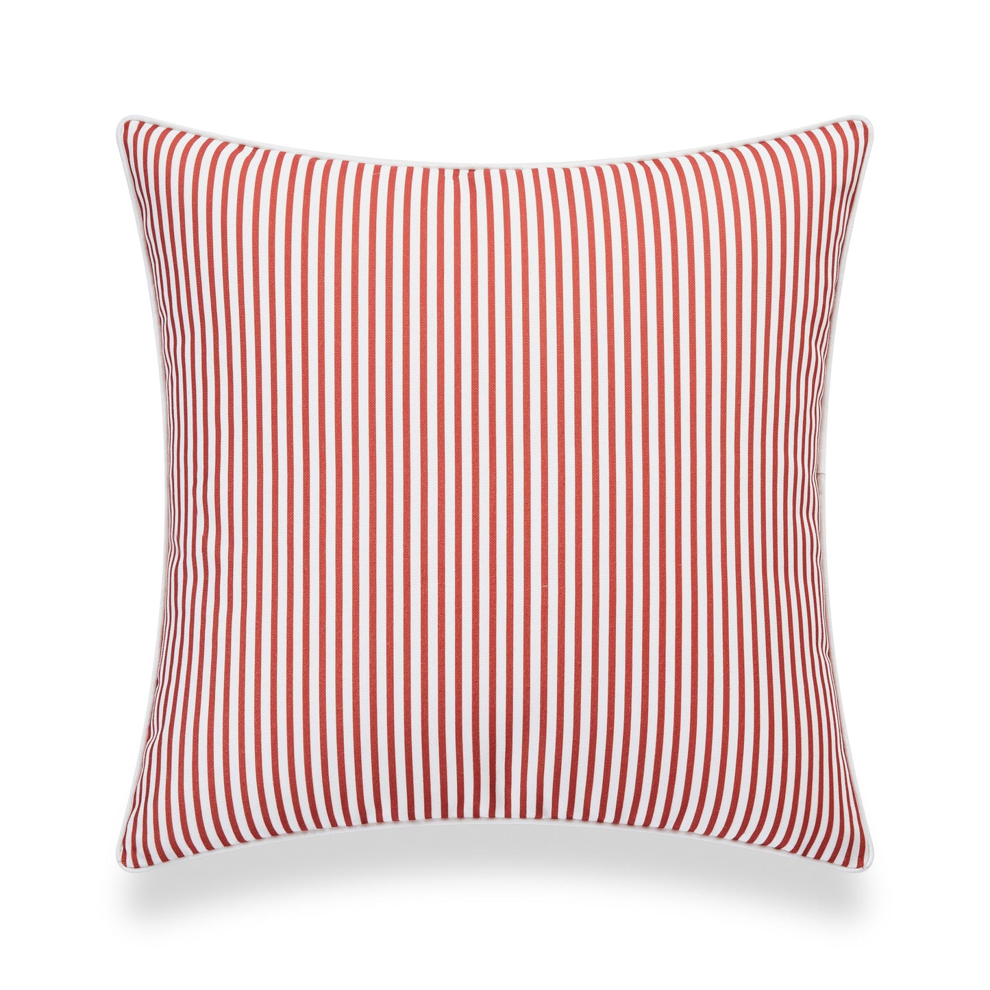 Coastal Indoor Outdoor Pillow Cover, Stripe, Rust Orange, 20"x20"-4