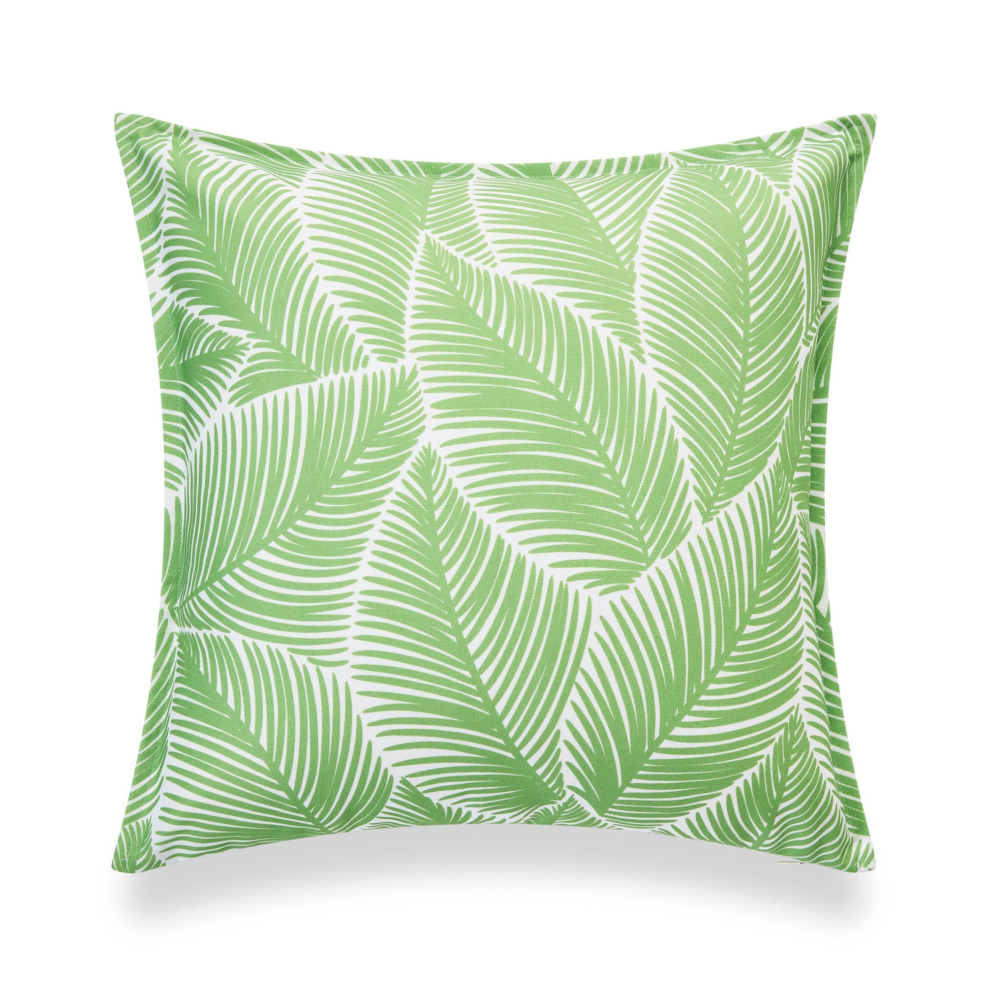 Coastal Indoor Outdoor Pillow Cover, Palm Leaf, Pale Green, 20"x20"-4