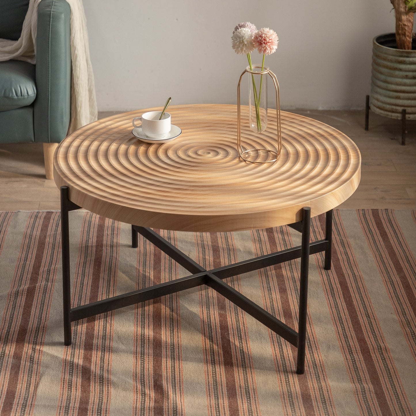 Modern Thread Design Round Coffee Table-1