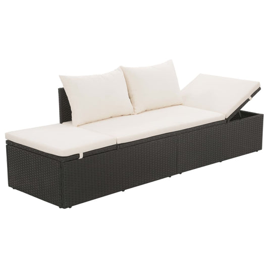 vidaXL Patio Bed Outdoor Daybed Sofa Lounge Chair Patio Furniture Poly Rattan-0