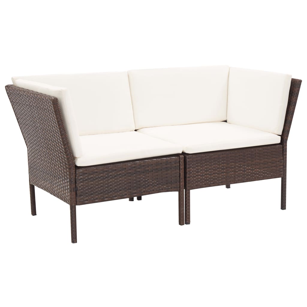 vidaXL Patio Furniture Set 6 Piece Sectional Sofa with Coffee Table Rattan-2