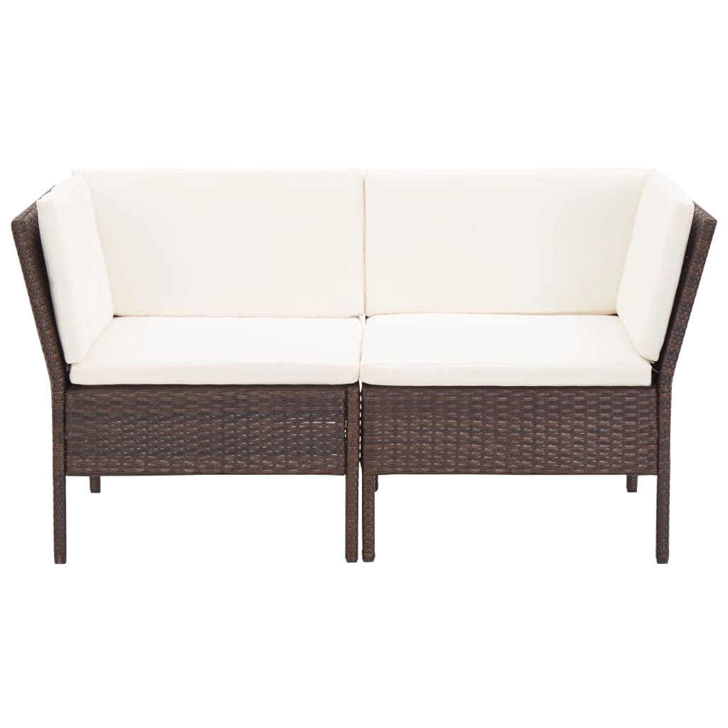 vidaXL Patio Furniture Set 6 Piece Sectional Sofa with Coffee Table Rattan-4