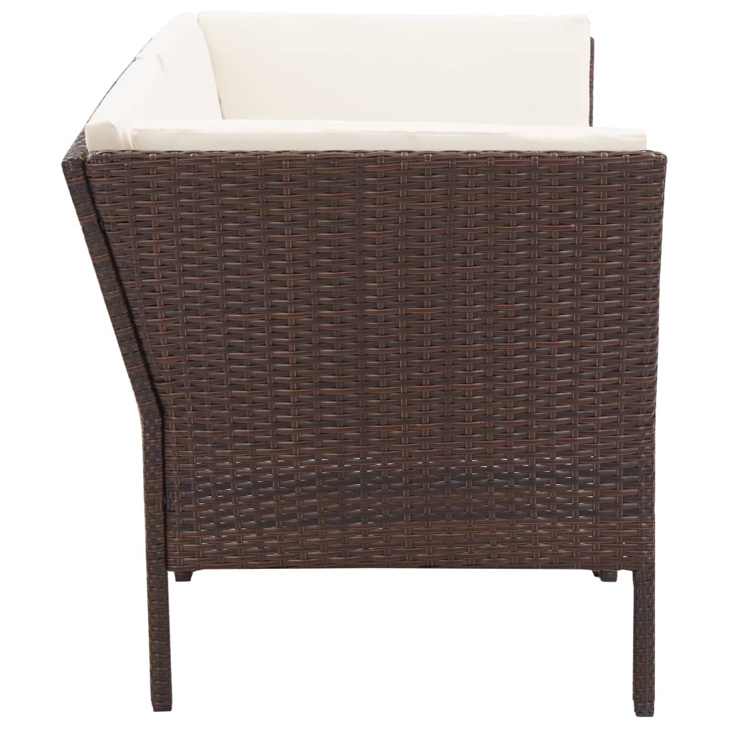 vidaXL Patio Furniture Set 6 Piece Sectional Sofa with Coffee Table Rattan-6
