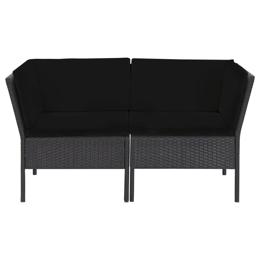vidaXL Patio Furniture Set 6 Piece Sectional Sofa with Coffee Table Rattan-1