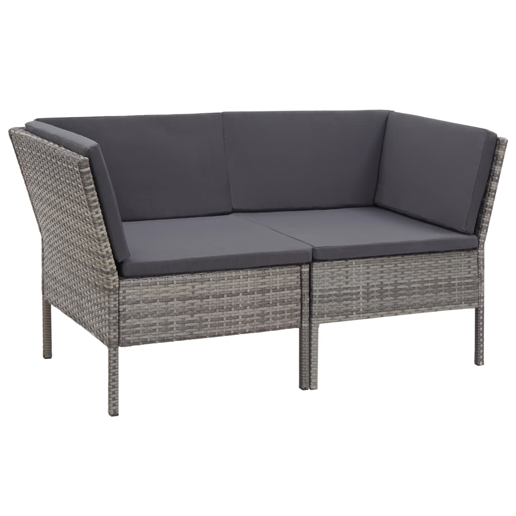 vidaXL Patio Furniture Set 6 Piece Sectional Sofa with Coffee Table Rattan-7