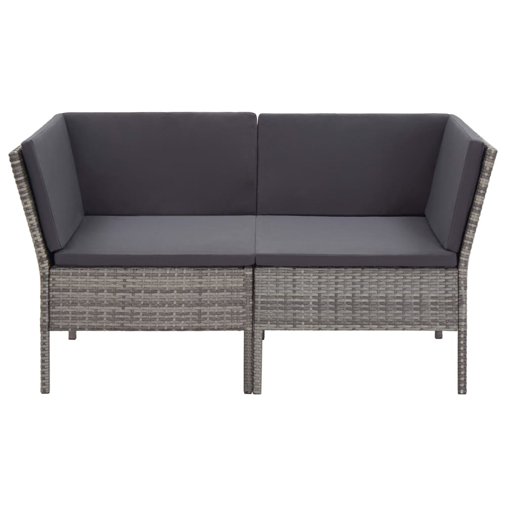 vidaXL Patio Furniture Set 6 Piece Sectional Sofa with Coffee Table Rattan-9