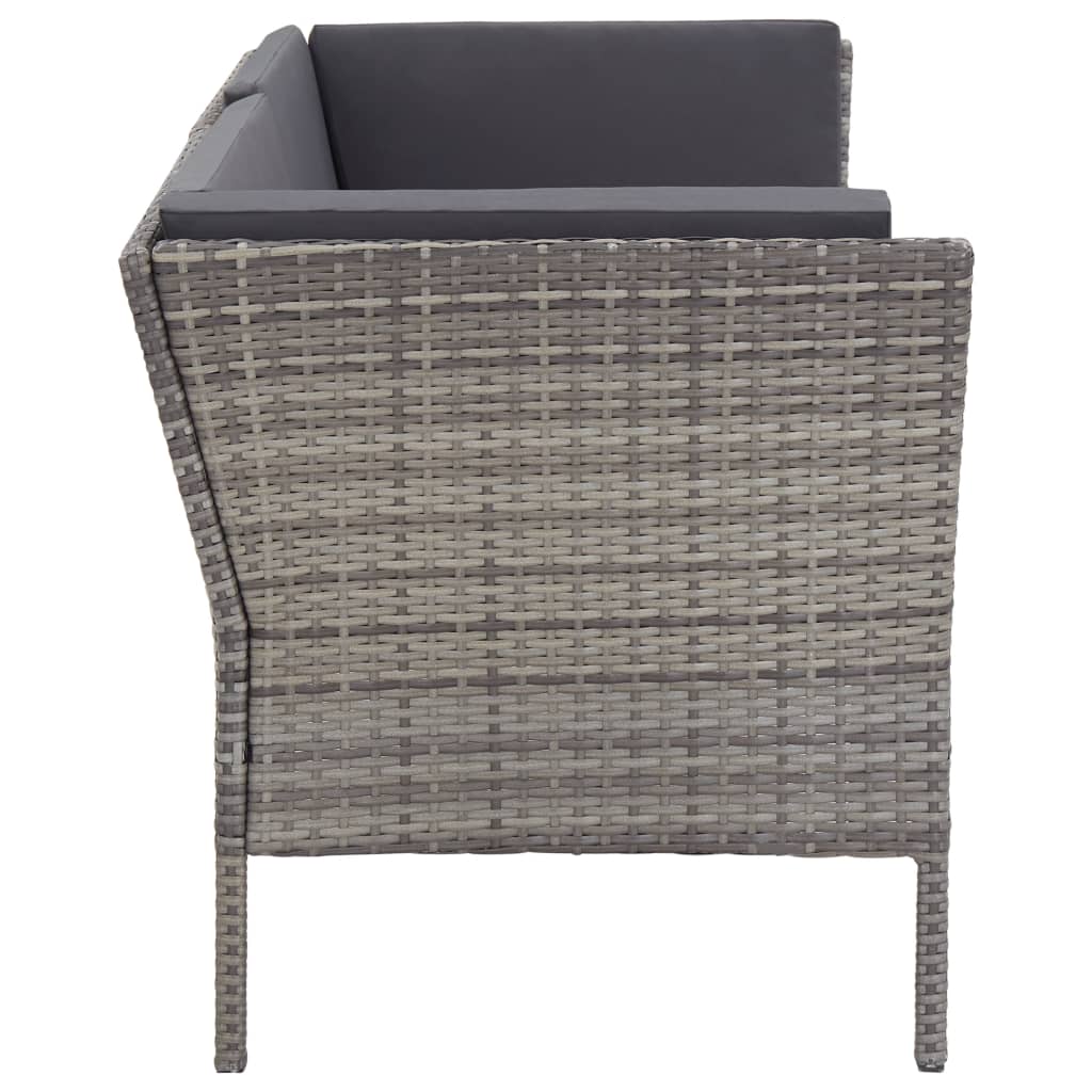 vidaXL Patio Furniture Set 6 Piece Sectional Sofa with Coffee Table Rattan-11