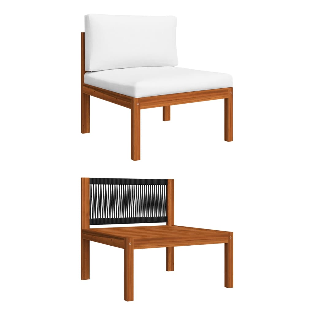 vidaXL 3-Seater Patio Sofa with Cushion Solid Acacia Wood-4