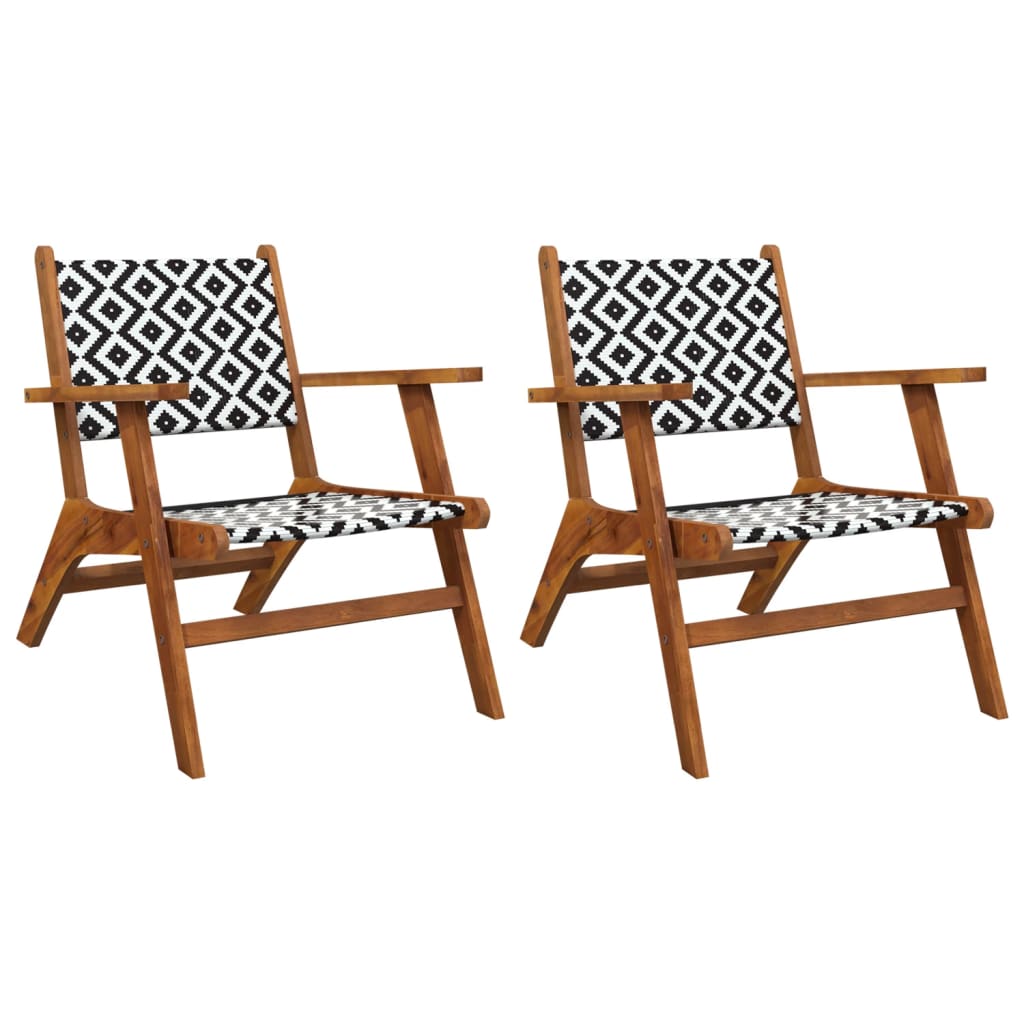 vidaXL Patio Chairs 2 pcs Solid Acacia Wood-1