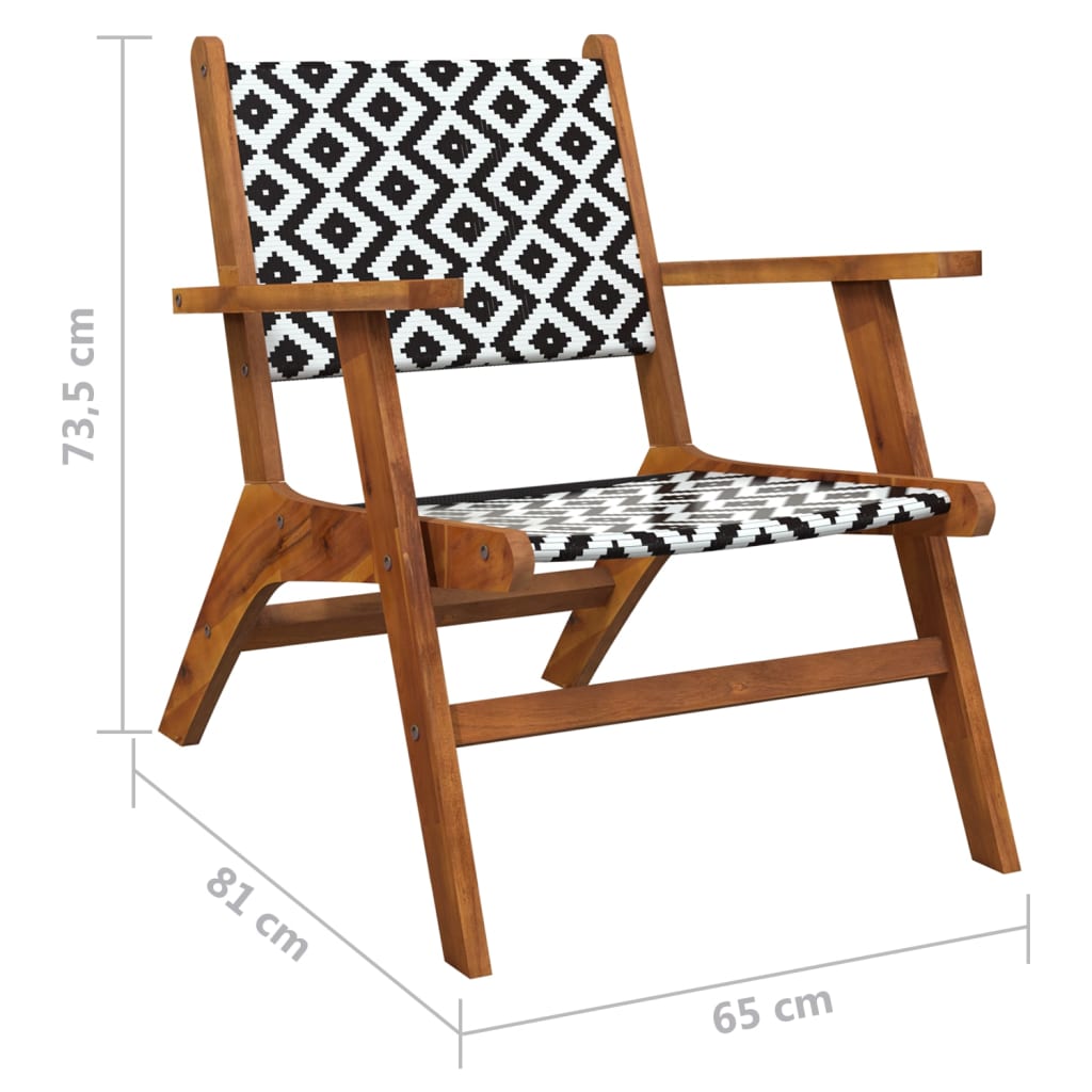 vidaXL Patio Chairs 2 pcs Solid Acacia Wood-8