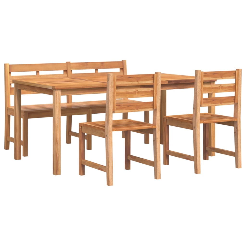 vidaXL 4 Piece Patio Dining Set Solid Wood Teak-1