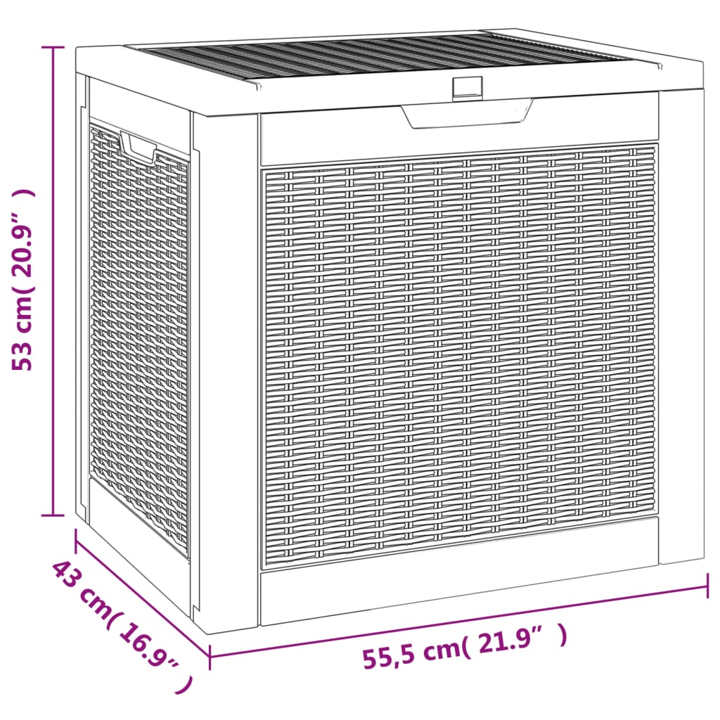 vidaXL Outdoor Storage Box Patio Furniture Garden Storage Chest Polypropylene-16