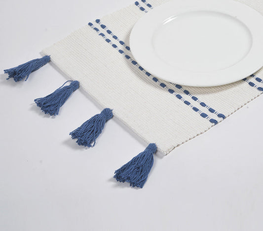 Blue Dotted Lines Cotton Placemats (Set of 4)-0