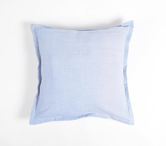 Solid Powder Blue Cotton Linen Cushion Cover-0