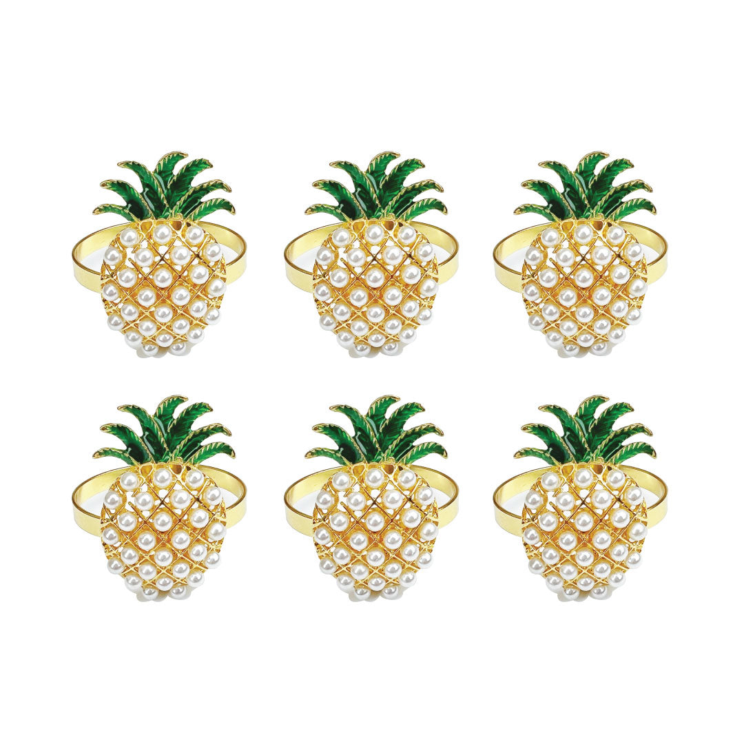 Pineapple Napkin Ring Set of 6-1