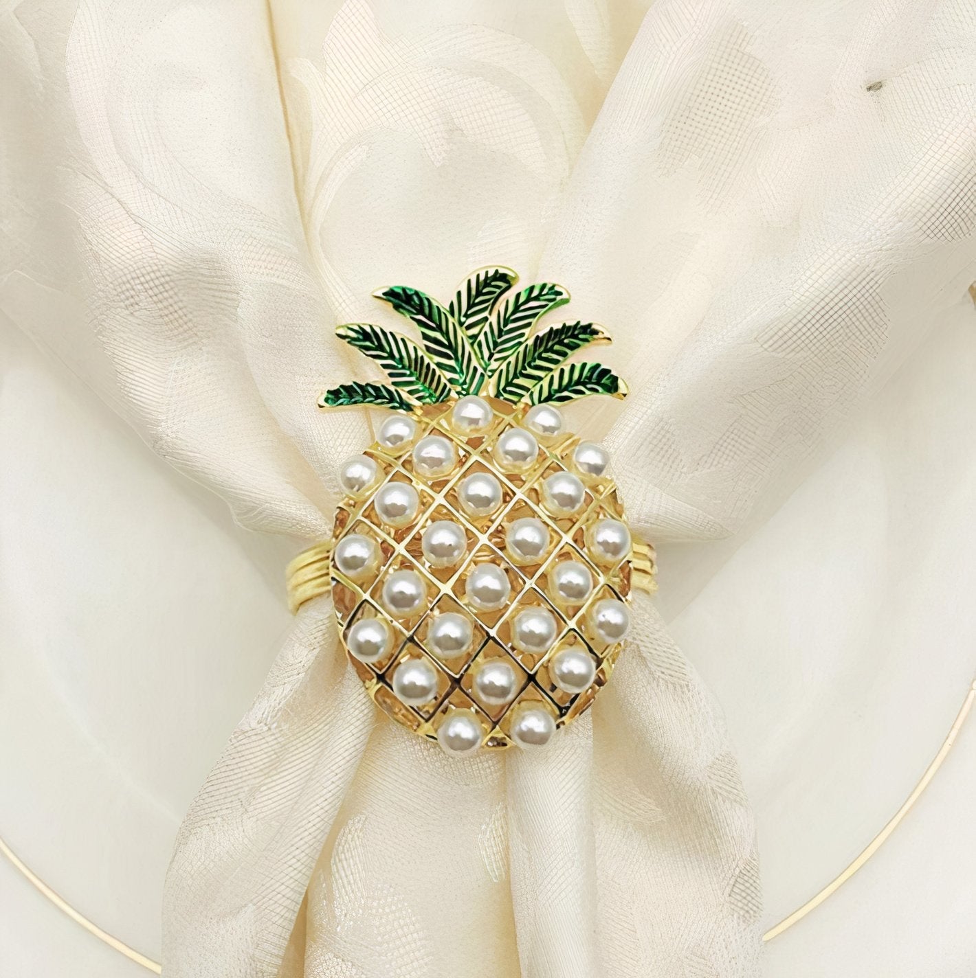 Pineapple Napkin Ring Set of 6-3