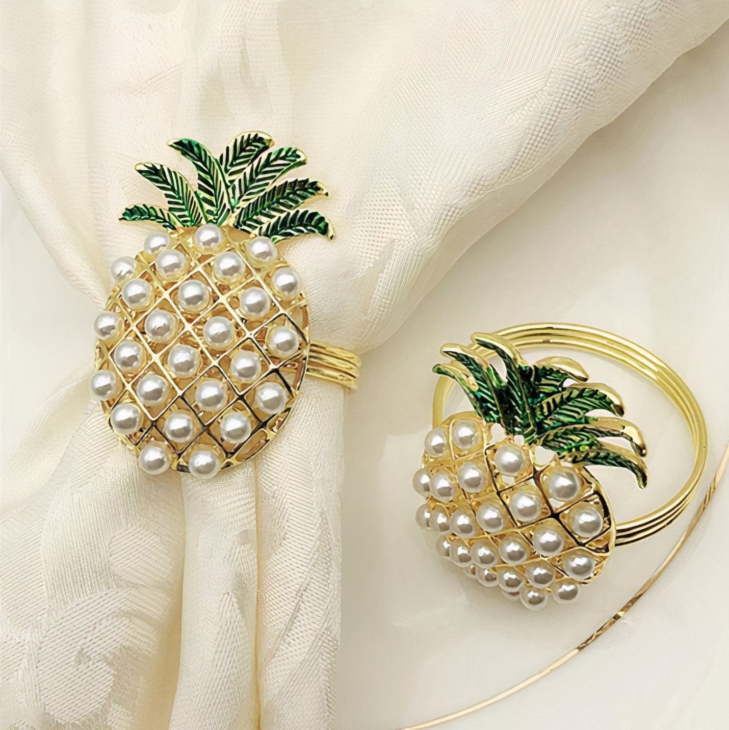 Pineapple Napkin Ring Set of 6-2