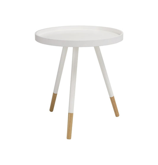Innis Round Tray Side Table - White-0