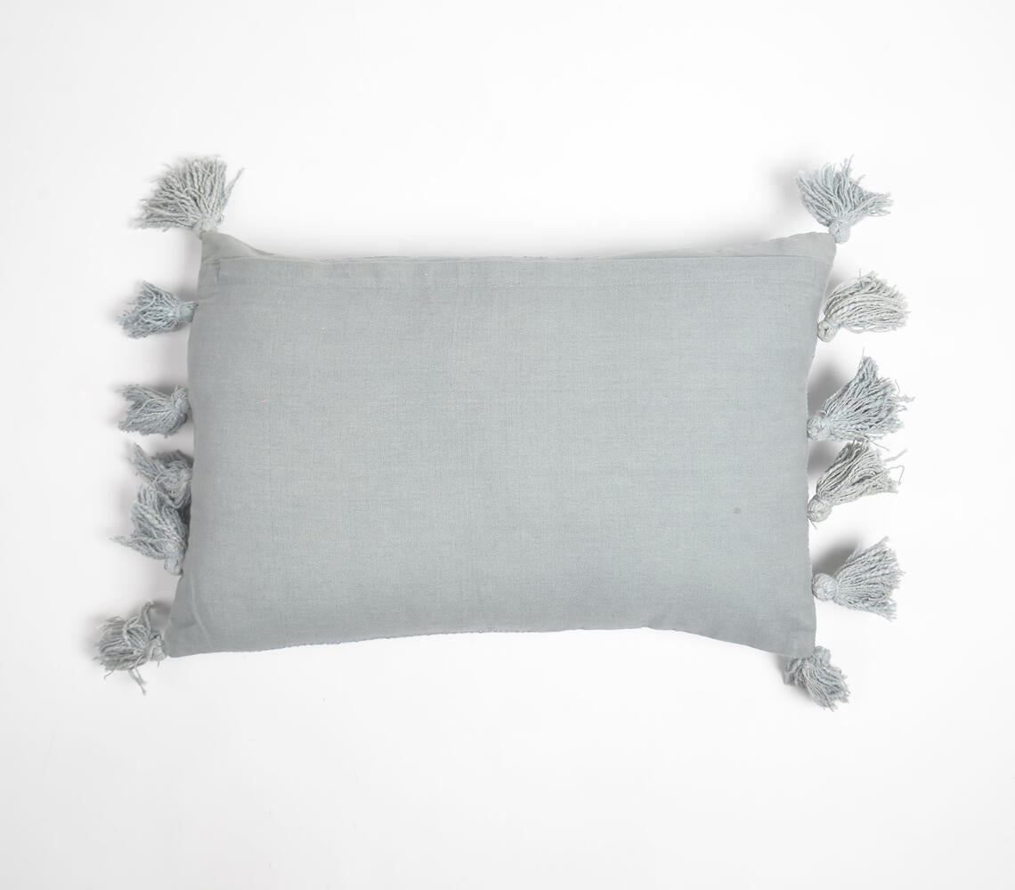 Boho Muted Tasselled Lumbar Cushion Cover-2